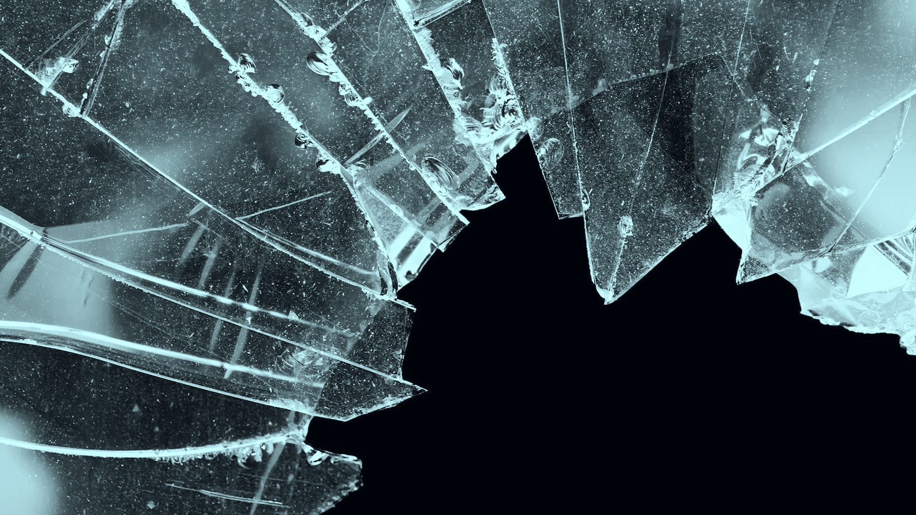 Close-up of shattered glass